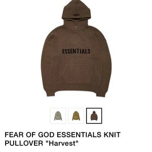 Fear of God Essentials Knit Hoodie - Harvest Brown